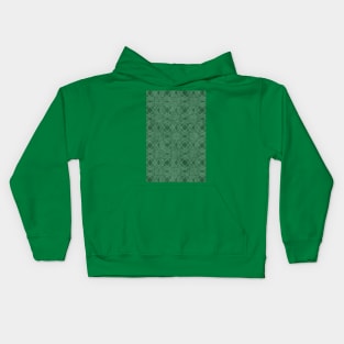 Moss Green Linen Textured Circles Kids Hoodie